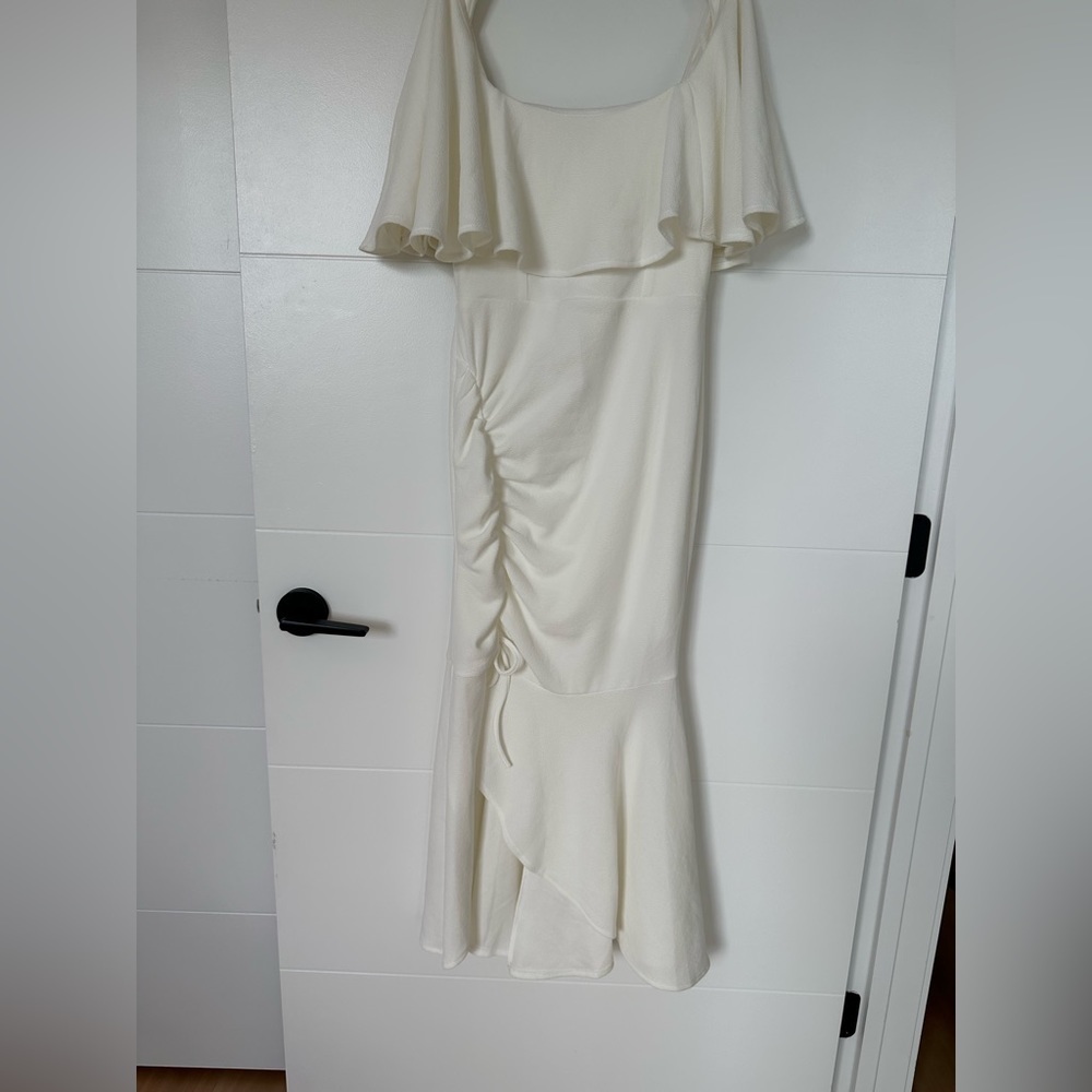 Asos off the shoulder white dress